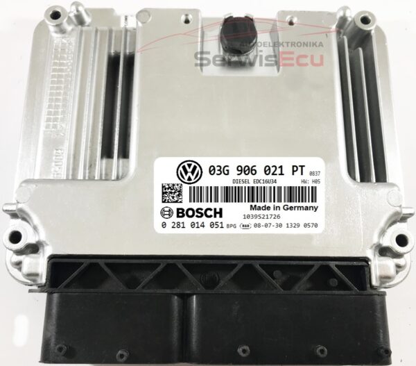 KOMPUTER ECU VW GOLF 03G906021PT 0281014051 IMMO OFF
