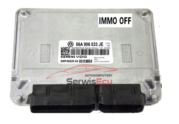 KOMPUTER ECU SKODA OCTAVIA 1.6 06A906033JE 5WP40829 IMMO OFF