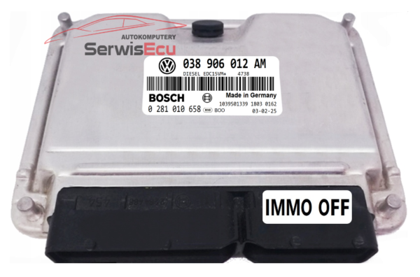 KOMPUTER VW 1.9 038906012AM 0281010658 IMMO OFF
