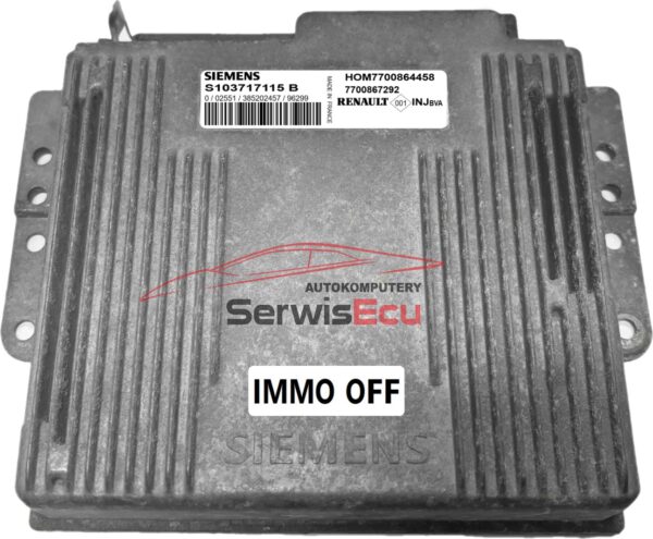 KOMPUTER ECU RENAULT 1.8 S103717115B HOM7700864458 IMMO OFF