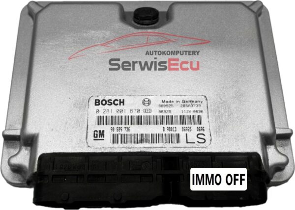 KOMPUTER ECU OPEL 1.7 0281001670 90589736 LS IMMO OFF