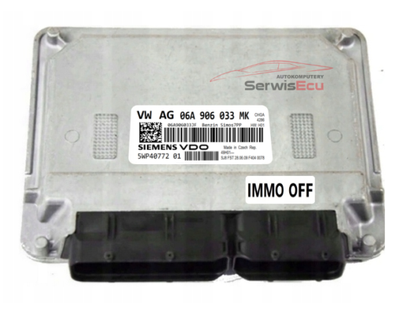 KOMPUTER ECU VW 1.6 06A906033MK 5WP40772 01 IMMO OFF