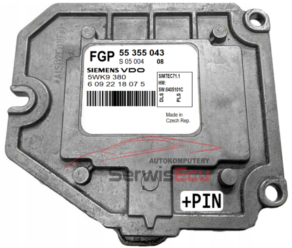 KOMPUTER ECU OPEL 1.8 55355043 5WK9380 +PIN