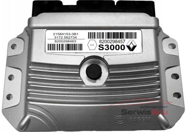 KOMPUTER ECU RENAULT 1.6 8200298463 8200298457 21584153-3B1 S3000 VIRGIN