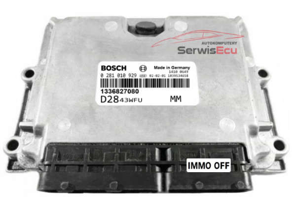 KOMPUTER ECU FIAT BOXER JUMPER 2.8 0281010929 1336827080 IMMO OFF