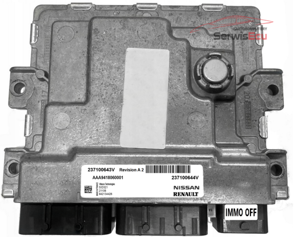 KOMPUTER RENAULT AAA9418060001 237100643V 237100644V  SID321 IMMO OFF