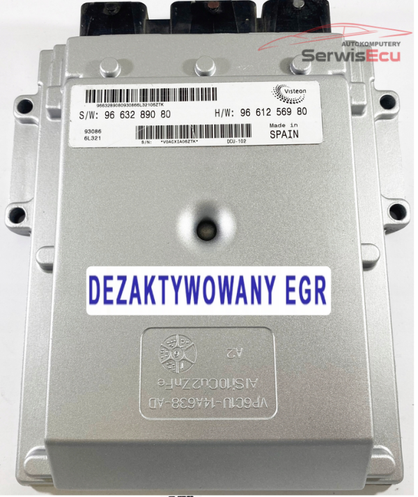 KOMPUTER ECU VISTEON 9663289080 9661256980 DEZAKTYWOWANY EGR PLUG AND PLAY