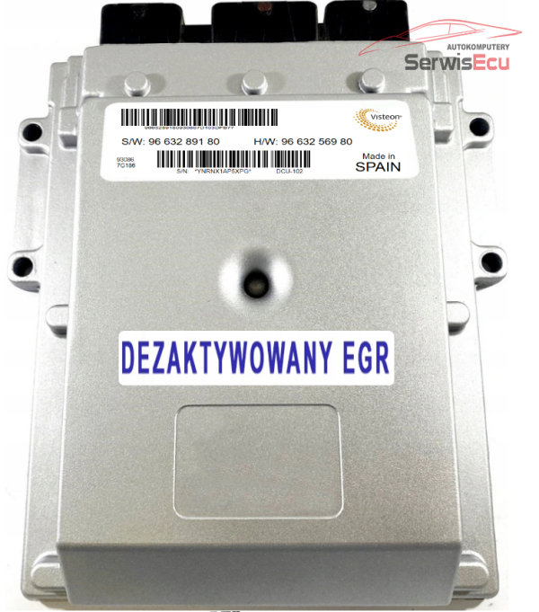 KOMPUTER ECU VISTEON 9663289180 9663256980 DEZAKTYWOWANY EGR PLUG AND PLAY
