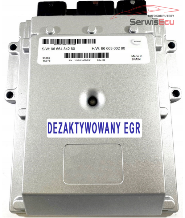 KOMPUTER ECU VISTEON 2.2 9666484280 9666360280  DEZAKTYWOWANY EGR PLUG AND PLAY