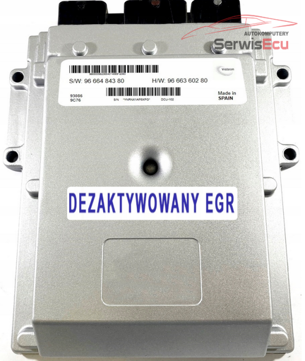 KOMPUTER ECU VISTEON 9666484380 9666360280 DEZAKTYWOWANY EGR PLUG AND PLAY
