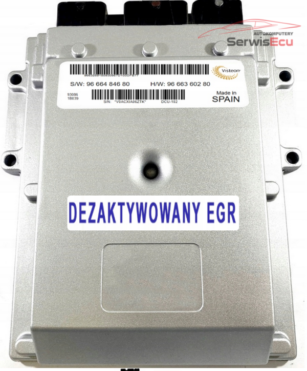 KOMPUTER ECU VISTEON 9666484680 9666360280 DEZAKTYWOWANY EGR PLUG AND PLAY