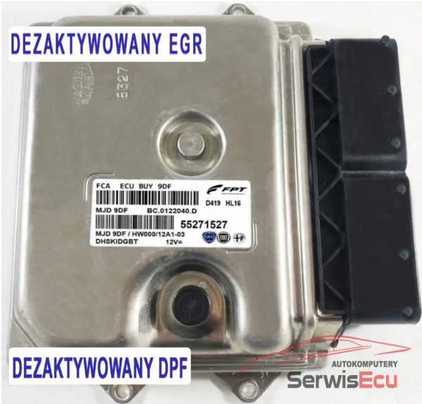 ECU FIAT DUCATO 2.3JTD 55271527 MJD9DF DEZAKTYWOWANY DPF EGR VIRGIN
