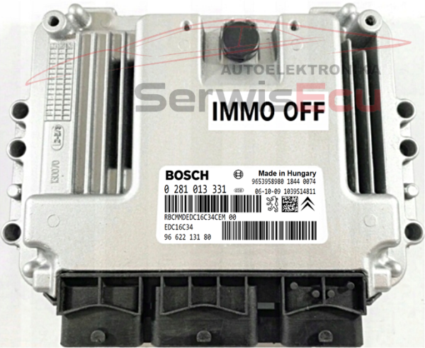 ECU CITROEN C4 PEUGEOT 307 1.6 EDC16C34 0281013331 9662213180 IMMO OFF